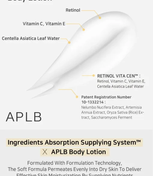 APLB Retinol Vitamin C Vitamin E Body Lotion - Image 3